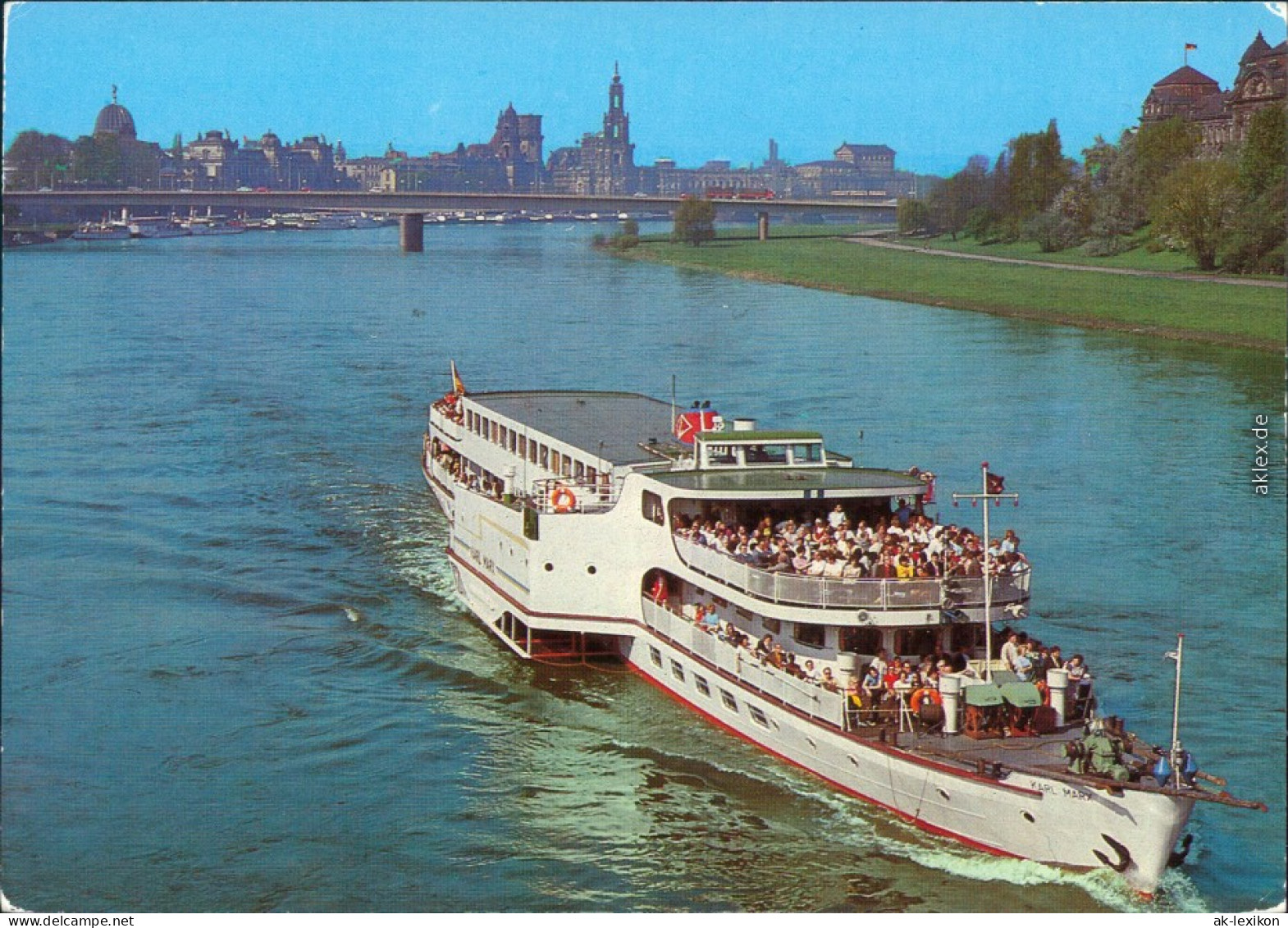Dresden Sächsische Dampfschifffahrt (Weiße Flotte)  Motorschiff "Oberelbe" 1986 - Dresden