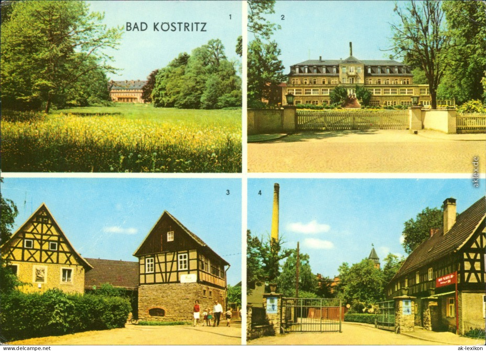 Bad Köstritz 1. Schloßpark, 2. Sanatorium, 3. HOG Frosch, 4. VEB SChwarzbier - Brauerei 1975/1974 - Bad Koestritz