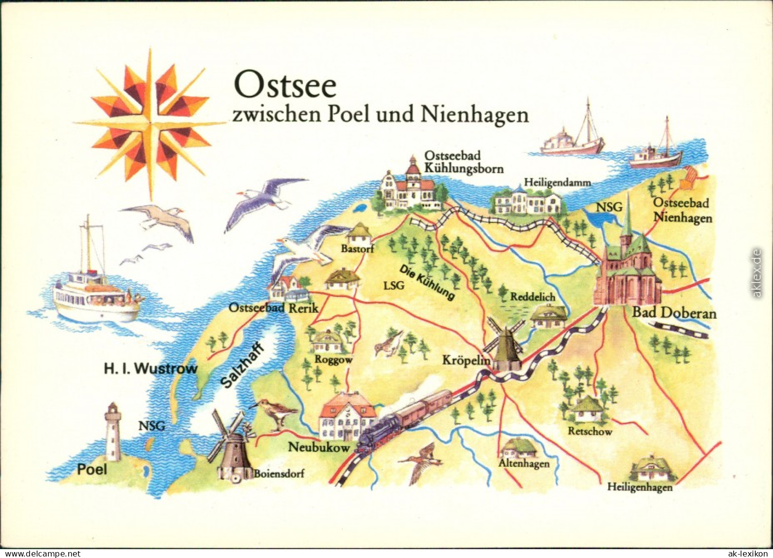 Allgemein Mecklenburg Vorpommern Landkarte: Ostsee - Zw. Poel Und Nienhagen 1983 - Autres & Non Classés