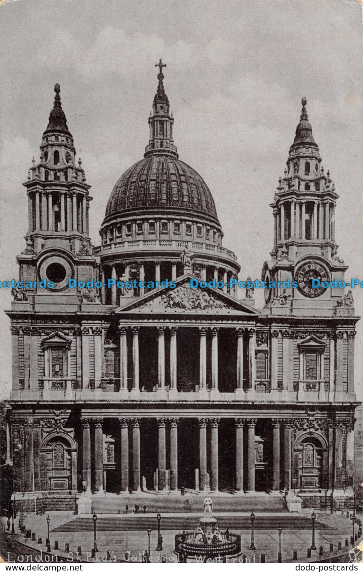 R098708 London. St. Pauls Cathedral. West Front. Silverette. 1551. Tuck. 1905 - Other & Unclassified