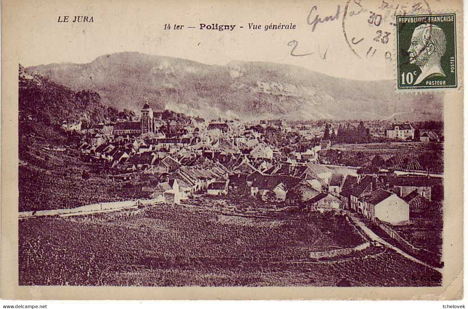 (39). Poligny. Jura. Ed BF. 14 Ter Vue Générale écrite 1923 - Poligny