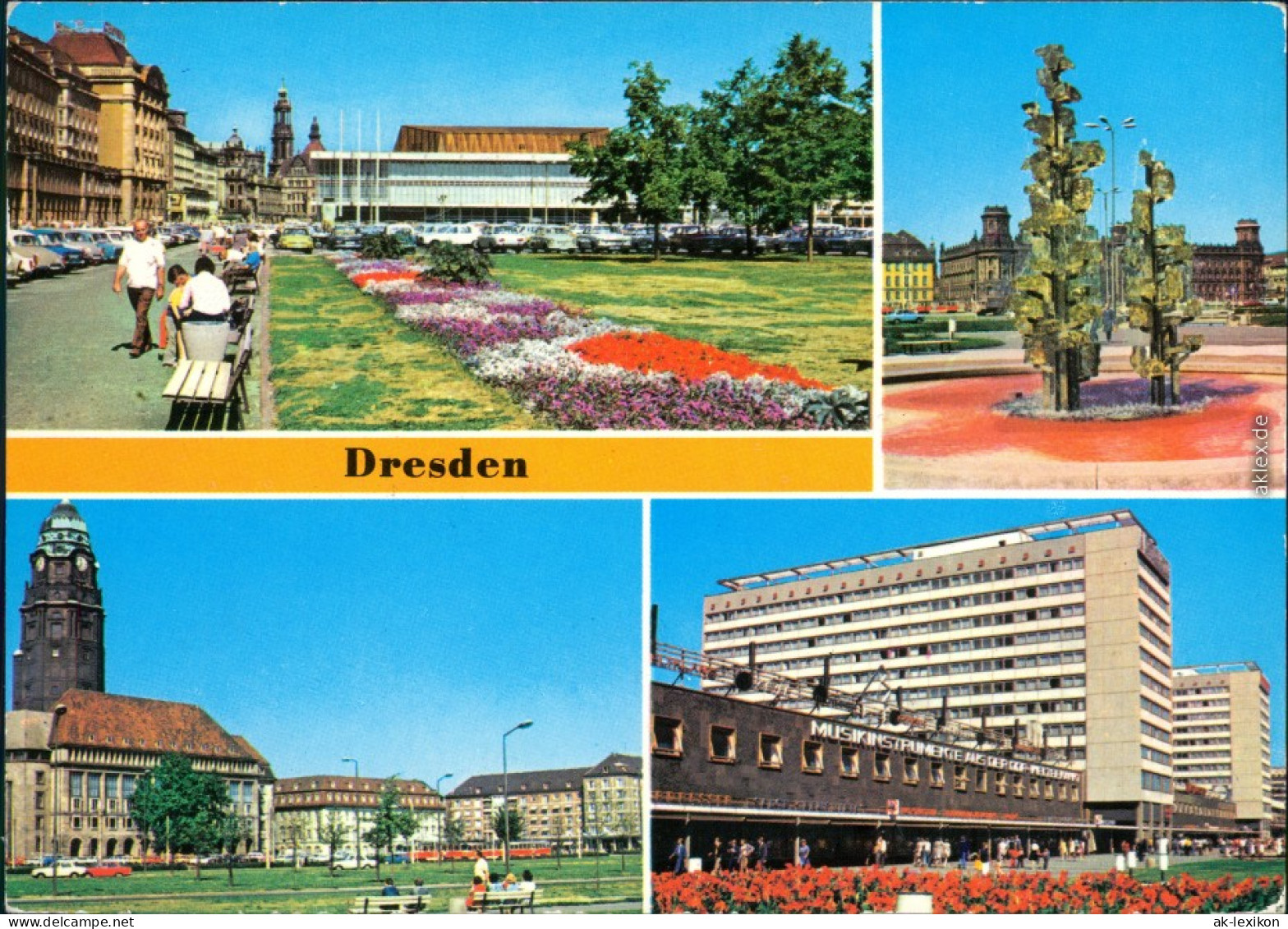 Dresden Altmarkt, Glasbrunnen Am Pirnaischen Platz, Rathaus, Prager Straße G1978 - Dresden