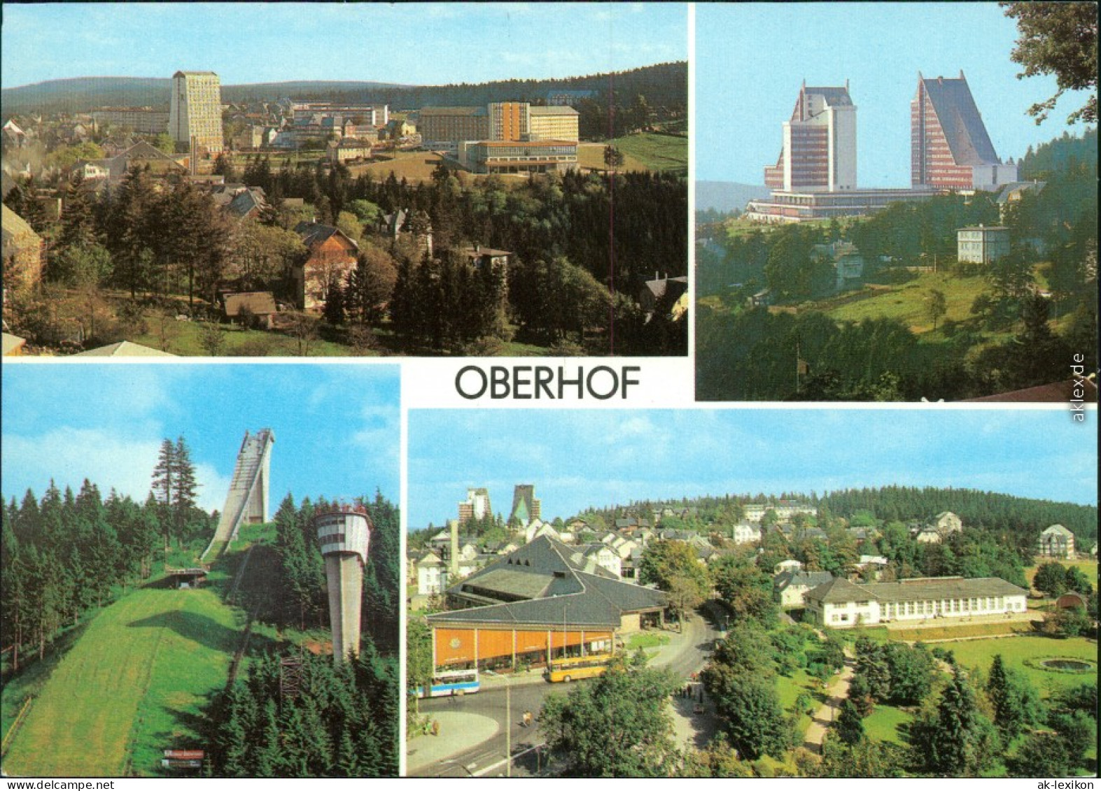 Oberhof (Thüringen) Stadtblick, Interhotel Panorama, Schanze, Erholungsheim 1982 - Oberhof