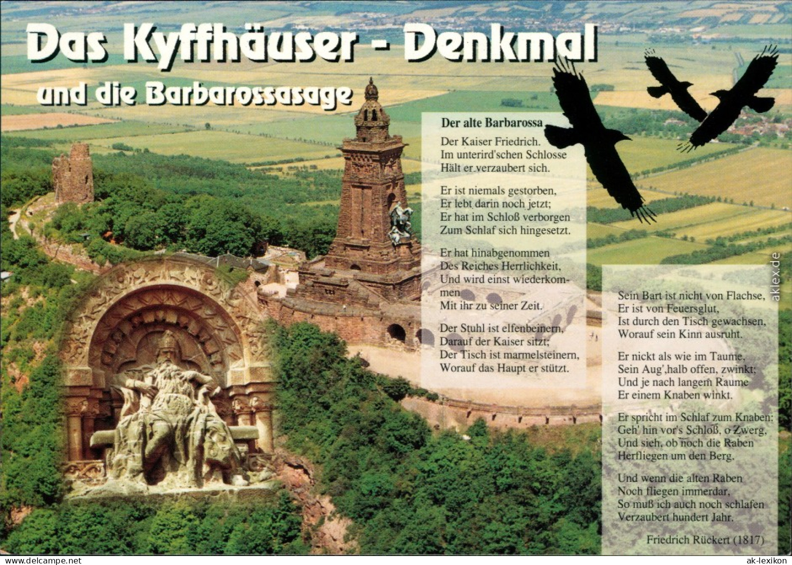 Kelbra (Kyffhäuser) Kaiser-Friedrich-Wilhelm/Barbarossa-Denkmal Mit Gedicht 2000 - Kyffhäuser