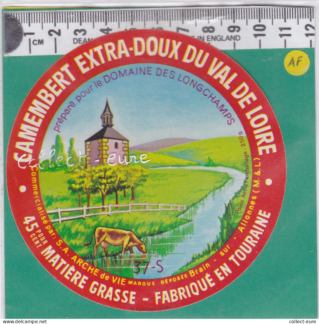 C1362 FROMAGE CAMEMBERT BRAIN SUR ALLONNES MAINE ET LOIRE DOMAINE DES LONGCHAMPS PONT DE RUAN INDRE ET LOIRE - Käse