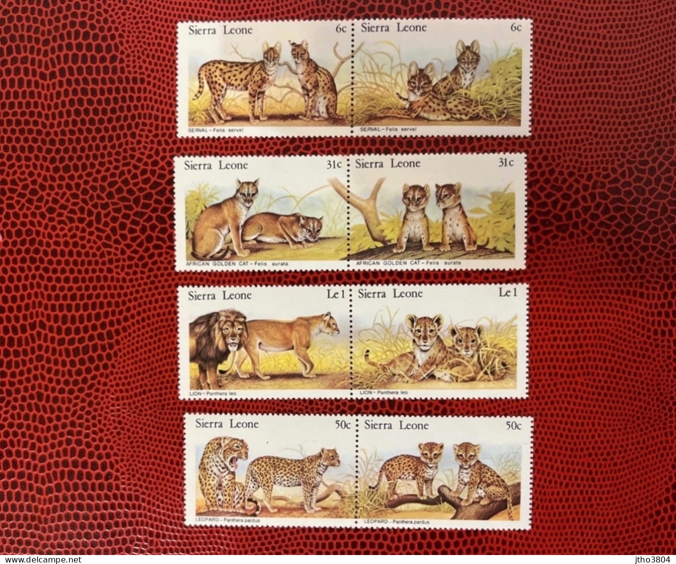 SIERRA LEONE 1981 8v Neuf MNH ** YT 460 / 467 Mamíferos Mammals Säugetiere Mammiferi Mammifère - Raubkatzen