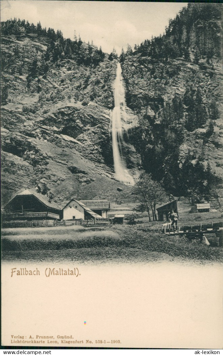 Fallbach N.Ö. Maltatal Bauernhof Vor Wasserfall Waterfall Austria With Farm 1903 - Other & Unclassified