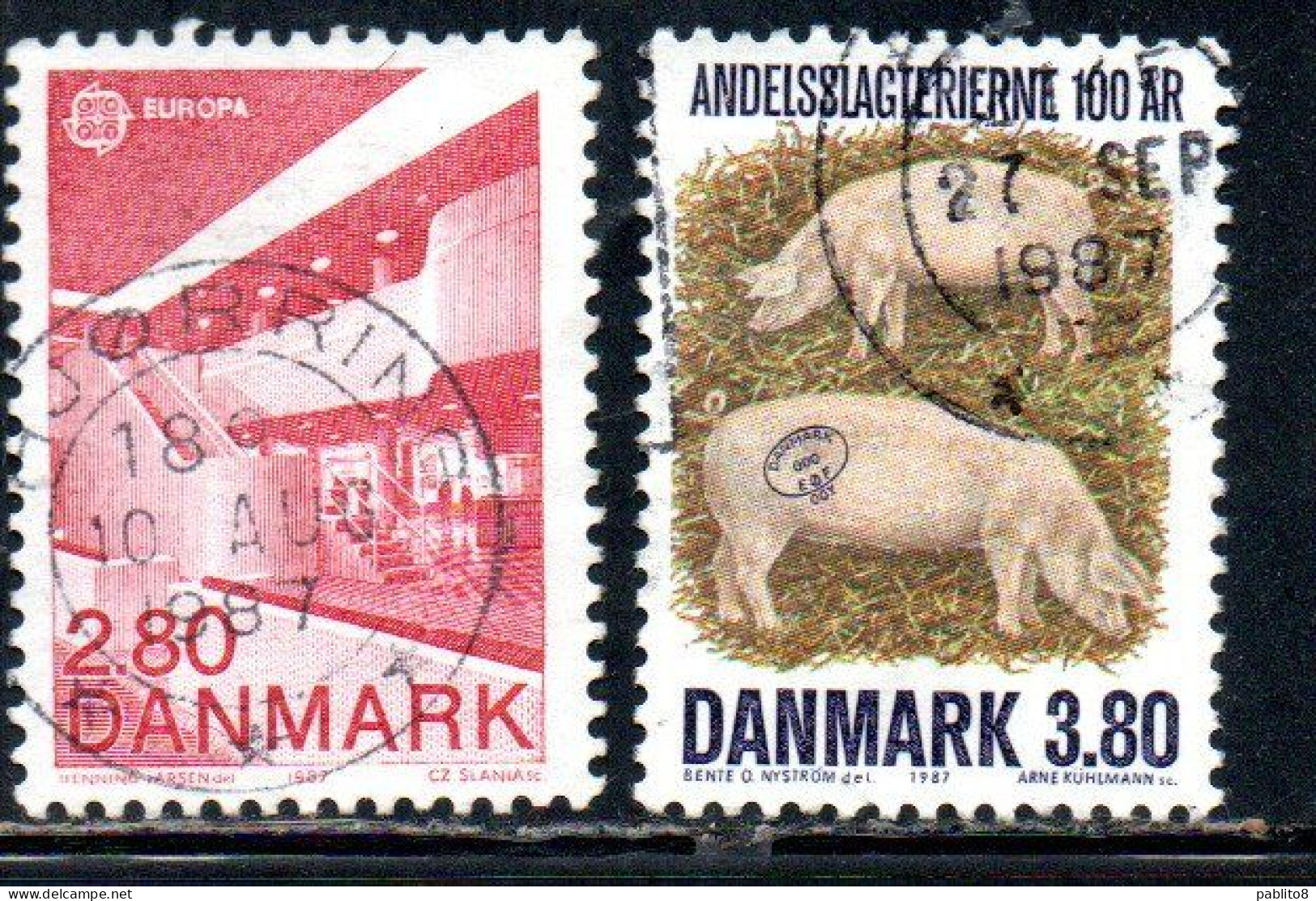 DANEMARK DANMARK DENMARK DANIMARCA 1987 EUROPA CEPT COMPLETE SET SERIE COMPLETA USED USATO OBLITERE' - Gebruikt