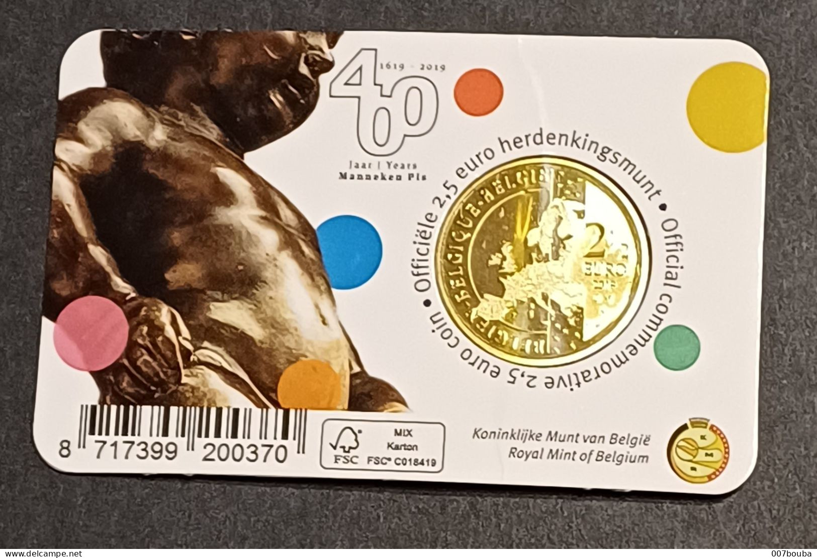 BELGIQUE 2019/ COINCARD 2,5 € / 400 ANS MANNEKEN PIS - Belgien