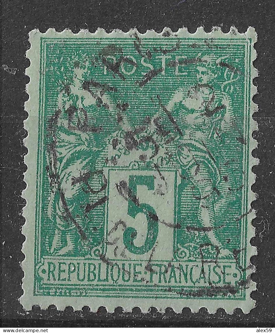 Lot N°85 N°75, Oblitéré Cachet à Date PARIS _6 PL DE LA REPUBLIQUE - 1876-1898 Sage (Type II)