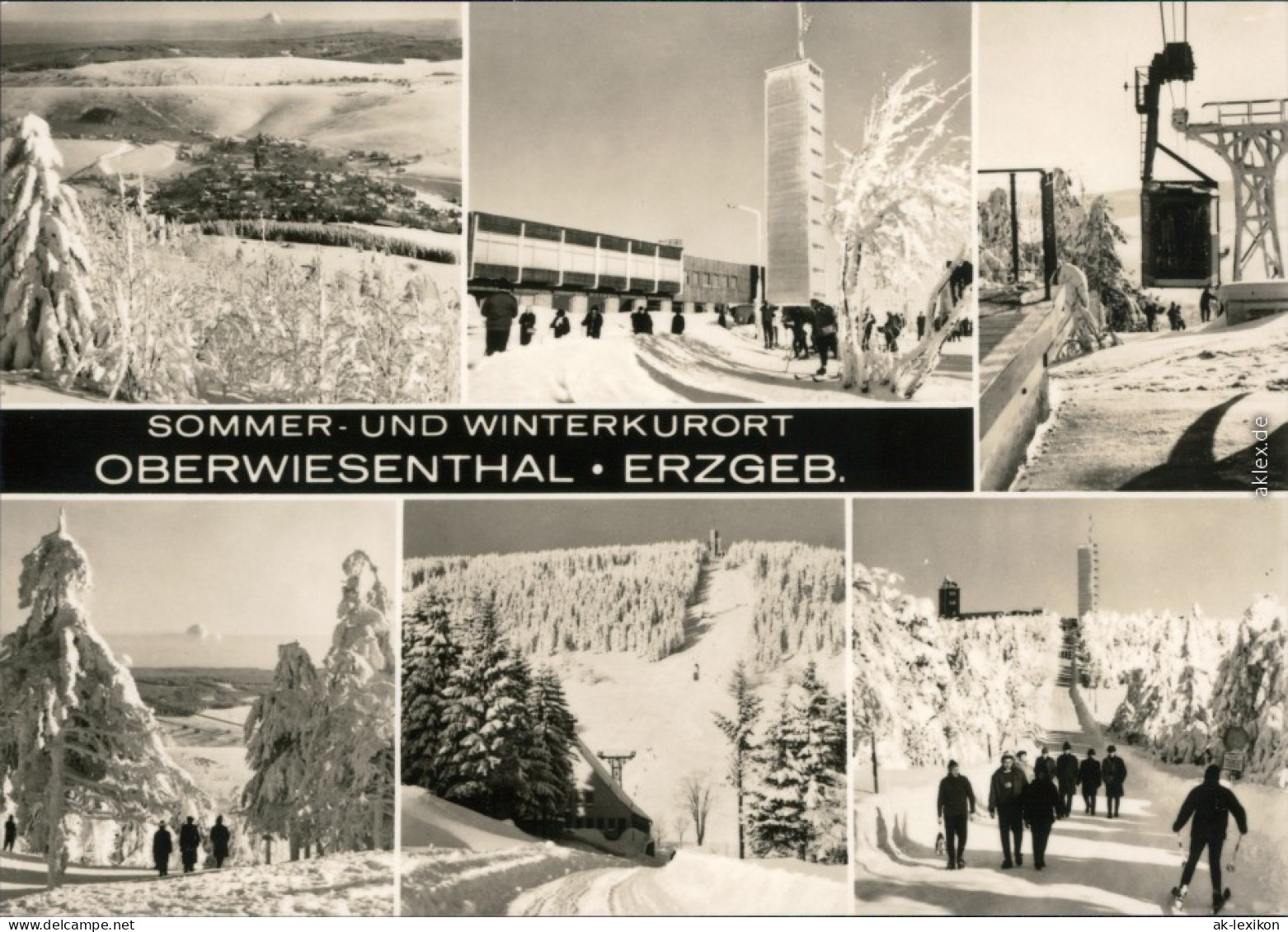 Oberwiesenthal Übersicht,  Fichtelberg-Schwebebahn / Seilbahn Winter 1969 - Oberwiesenthal