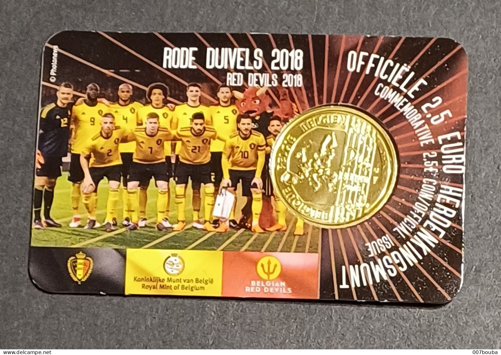 BELGIQUE 2018 / COINCARD 2,5 € / DIABLES ROUGES / VF - Belgique
