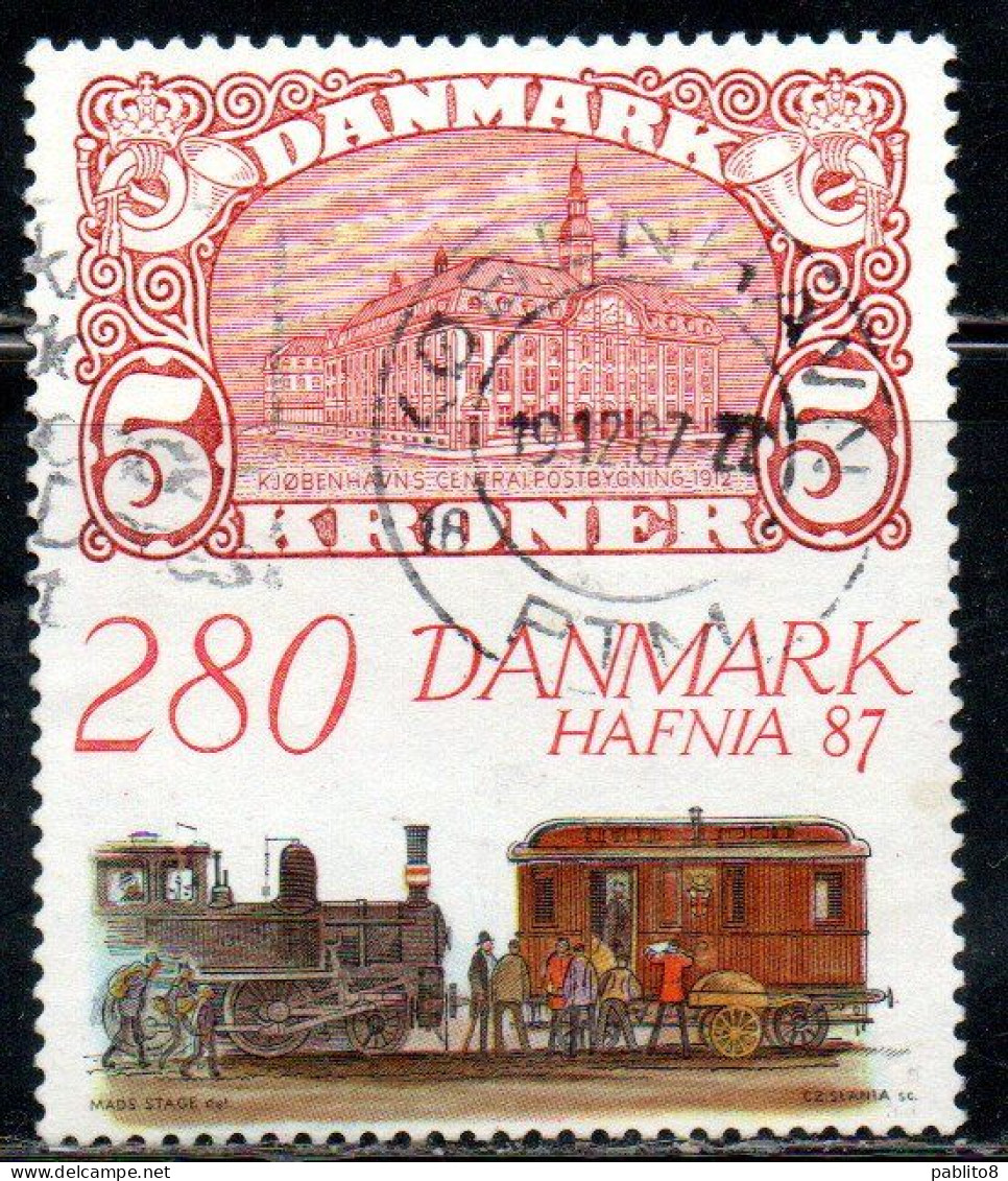 DANEMARK DANMARK DENMARK DANIMARCA 1987 HAFNIA 87 BELLA CENTER COPENHAGEN 2.80k USED USATO OBLITERE' - Used Stamps