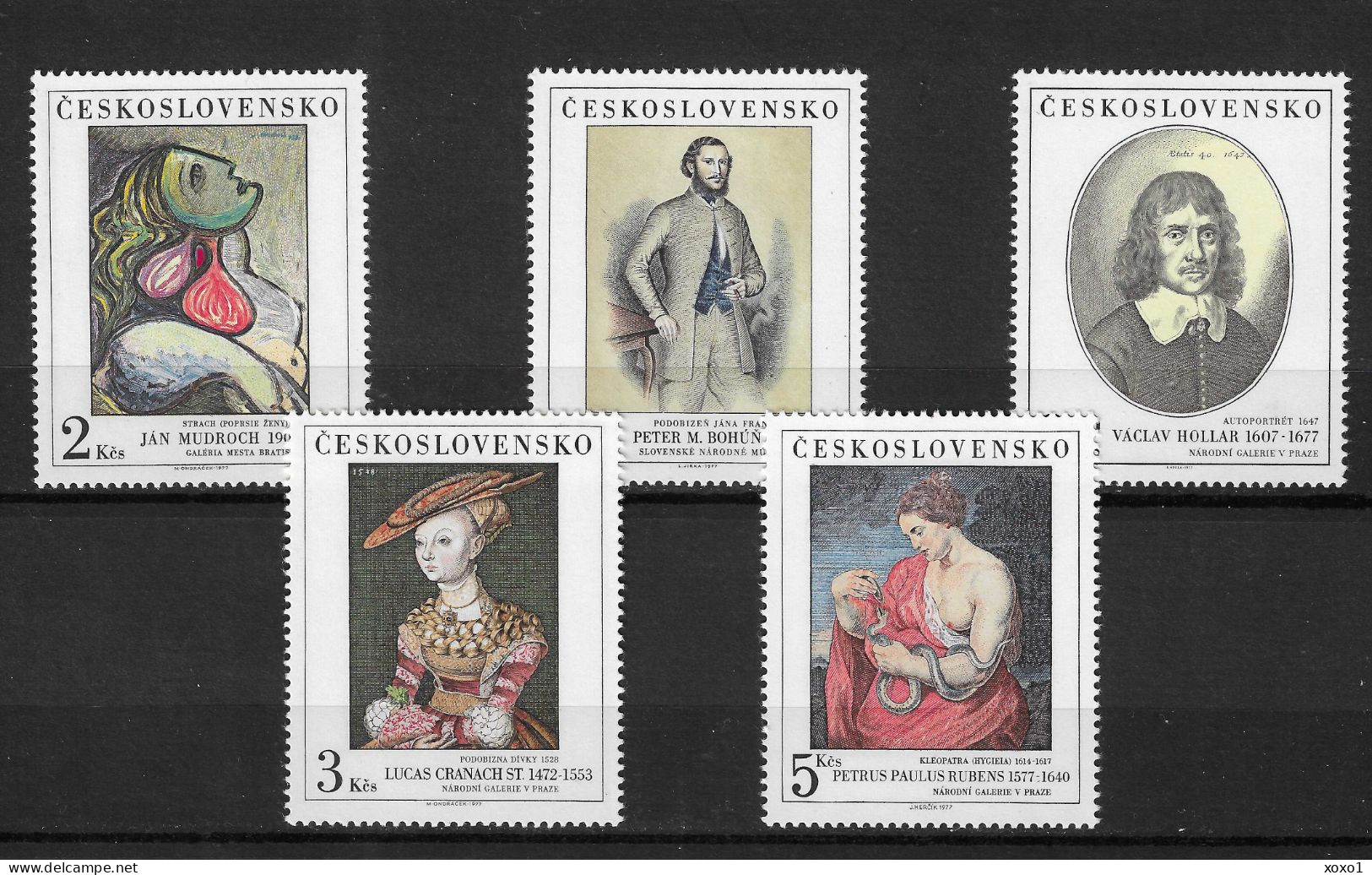 Czechoslovakia 1977 MiNr. 2413 - 2417 National Galleries (XII) Art, Painting, Lucas Cranach, Rubens 5v  MNH**  6.00 € - Nuevos