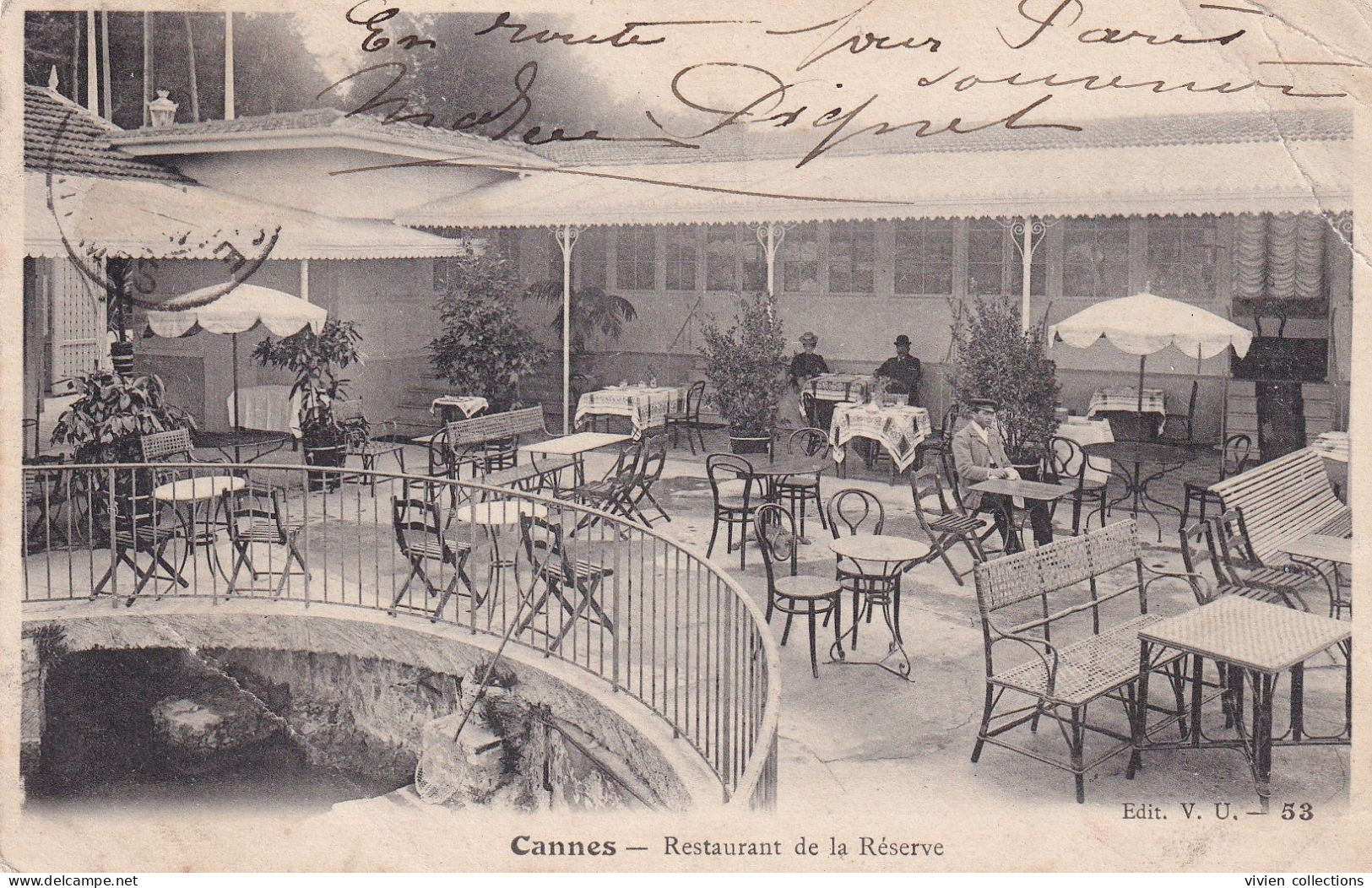 Cannes (06 Alpes Maritimes) Restaurant De La Réserve - édit. V. U. N° 53 Circulée 1906 - Cannes