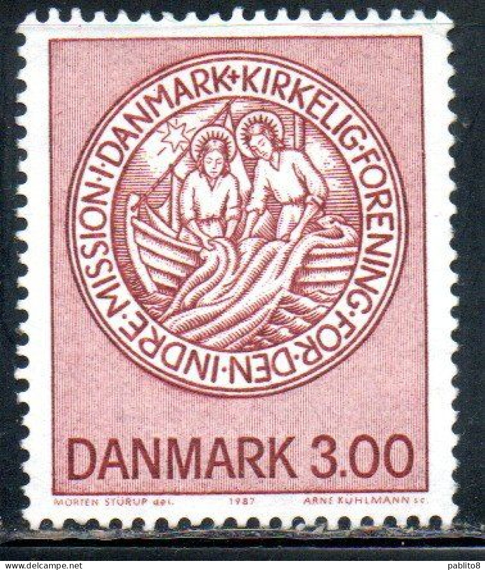 DANEMARK DANMARK DENMARK DANIMARCA 1987 CLERICAL ASSOCIATION FOR HOME MISSION MIRACULOUS CATCH 3k USED USATO OBLITERE' - Used Stamps