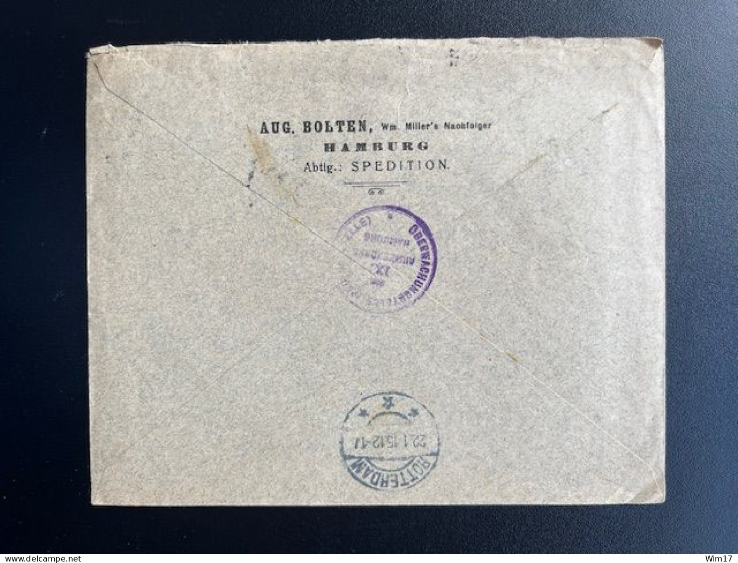 GERMANY 1915 LETTER HAMBURG TO ROTTERDAM 20-01-1915 DUITSLAND DEUTSCHLAND - Covers & Documents