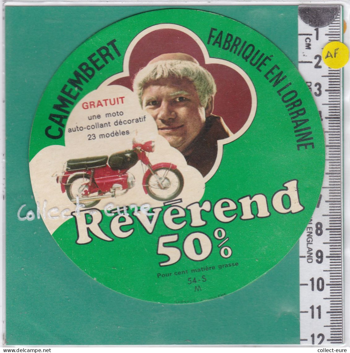 C1364 FROMAGE  CAMEMBERT NANCY MEURTHE ET MOSELLE REVEREND MOTO - Quesos