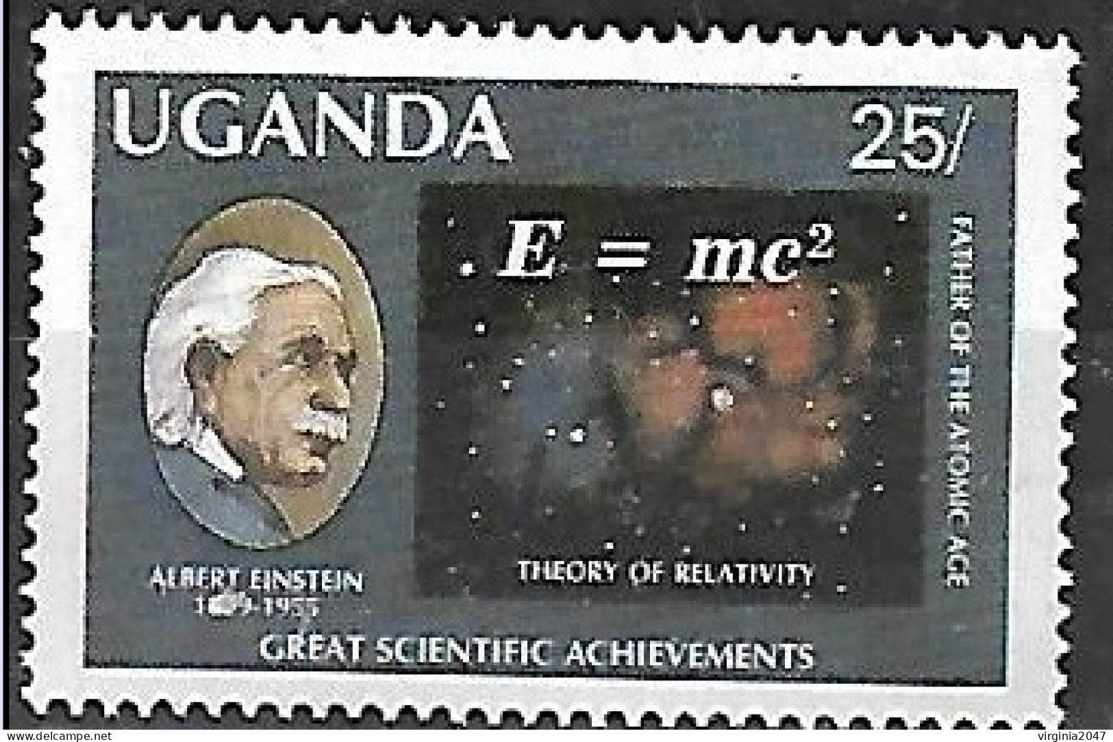 1987 Uganda Personajes Einstein 1v. - Albert Einstein