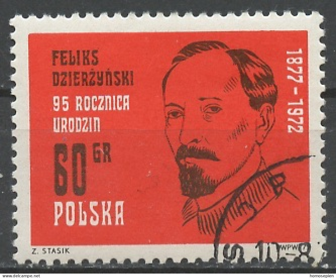 Pologne - Poland - Polen 1972 Y&T N°2018 - Michel N°2172 (o) - 60g F Dzierzynski - Gebraucht