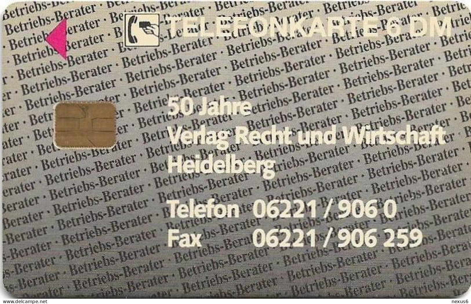 Germany - 50 Jahre Zeitschrift Betriebsberater - O 0102 - 02.1996, 6DM, 2.000ex, Used - O-Series : Series Clientes Excluidos Servicio De Colección