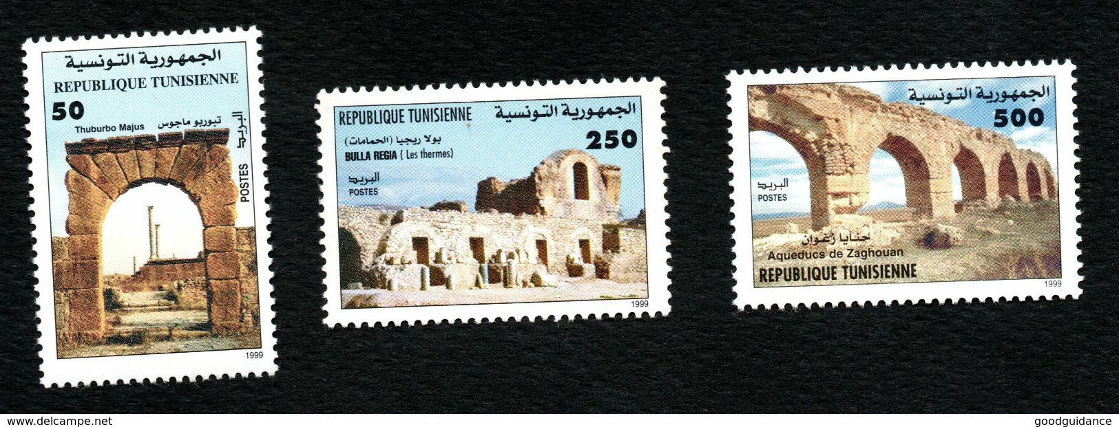 1999- Tunisia- Historical Archeological Sites- Complete Set 3v.MNH** - Tunisie (1956-...)