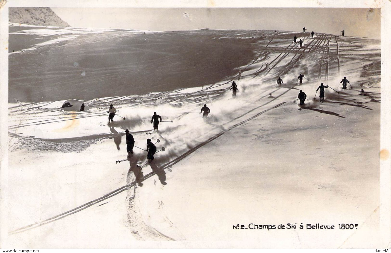 Carte Photo - Champ De Ski à Bellevue - Autres & Non Classés