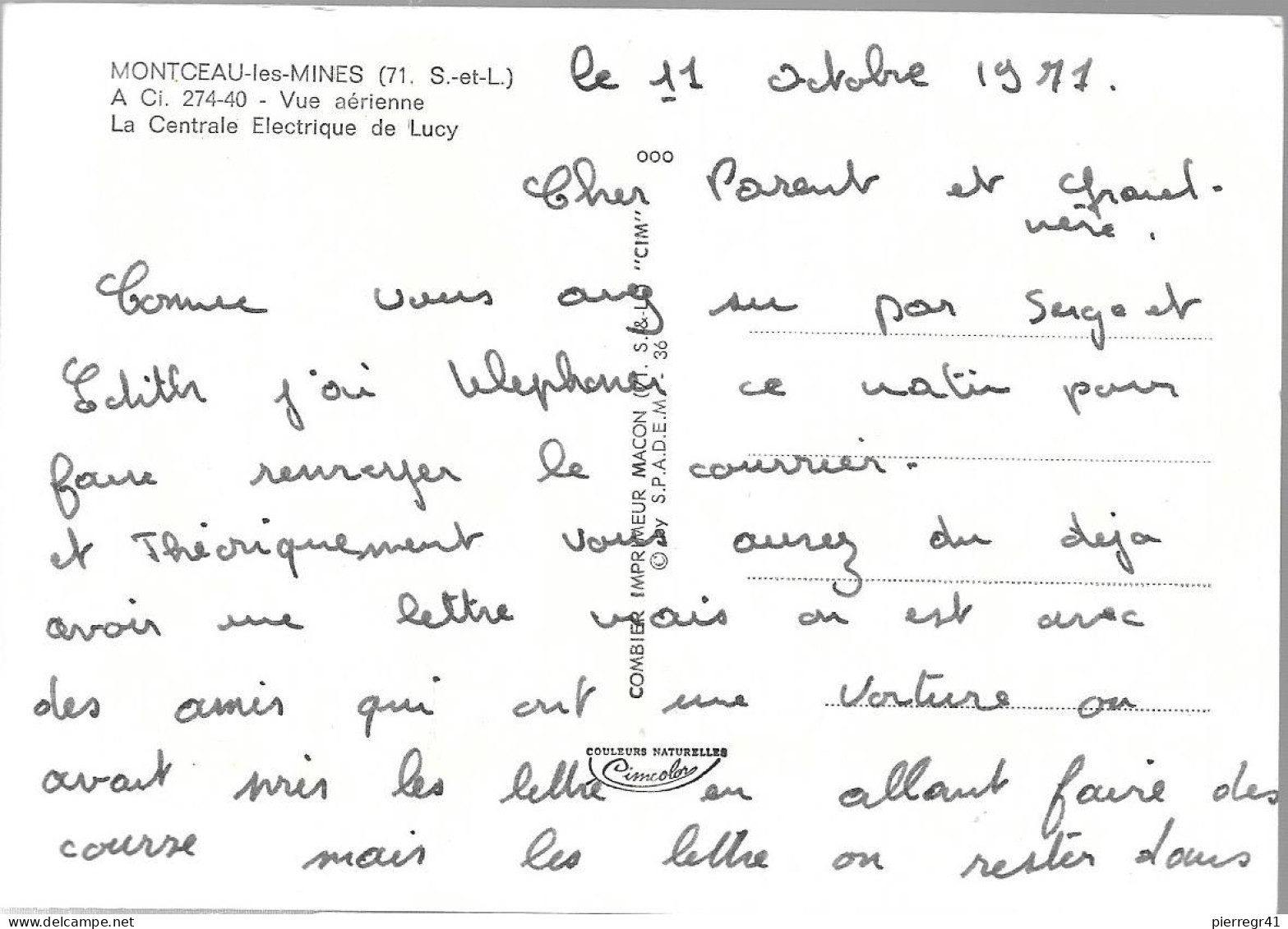 CPA-1975-71-MONTCEAU Les MINES-La Centrale Electrique De LUCY-Vue Aerienne-Edit C.I.M-TBE - Montceau Les Mines