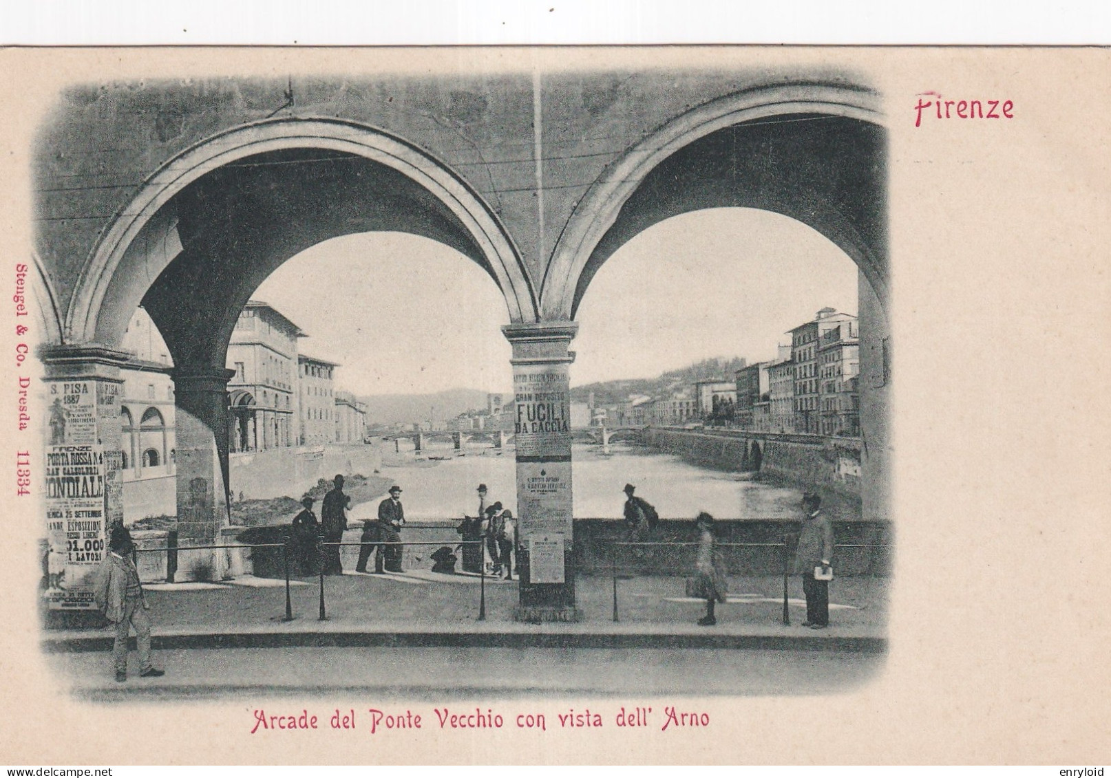 Firenze Arcade Del Ponte Vecchio Con Vista Dell'Arno - Firenze (Florence)