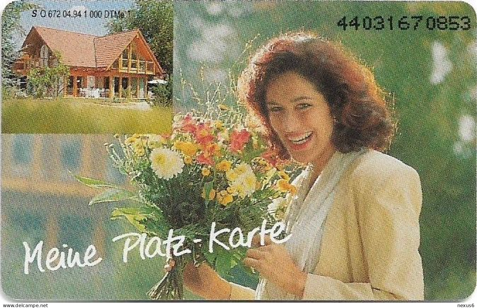 Germany - Platz Haus - Woman With Flowers - O 0672 - 04.1994, 12DM, 1.000ex, Used - O-Series : Séries Client
