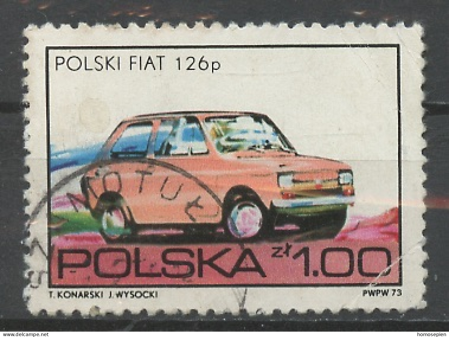 Pologne - Poland - Polen 1973 Y&T N°2132 - Michel N°2292 (o) - 1z Polski Fiat 126p - Oblitérés