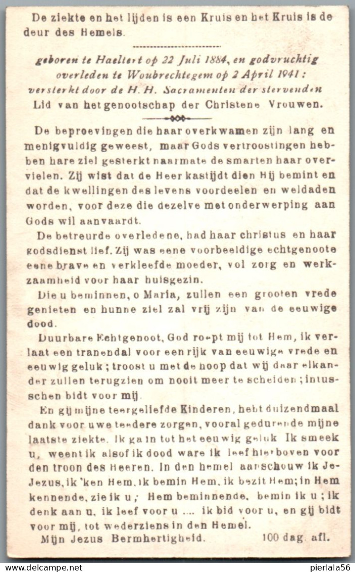 Bidprentje Haaltert - Callebaut Marie (1884-1941) - Images Religieuses