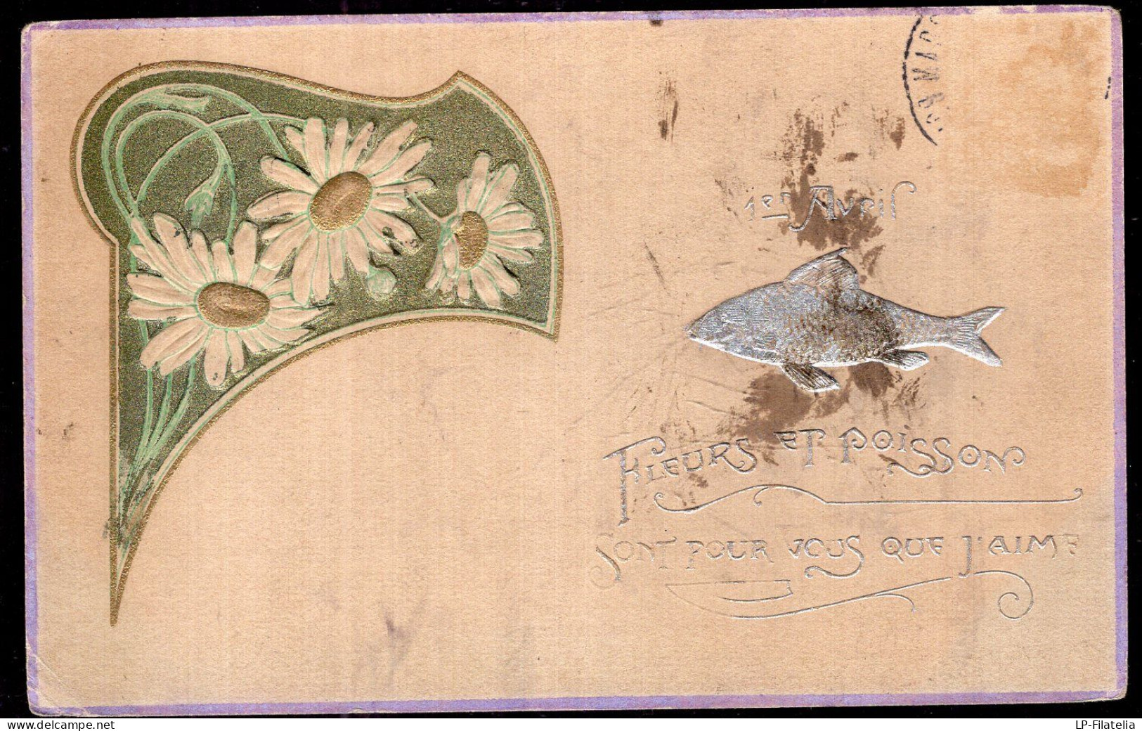 Postcard - Circa 1910 - Marguerites - Fleurs Et Poisson - Sont Pour Vous Que J'aime - Bloemen