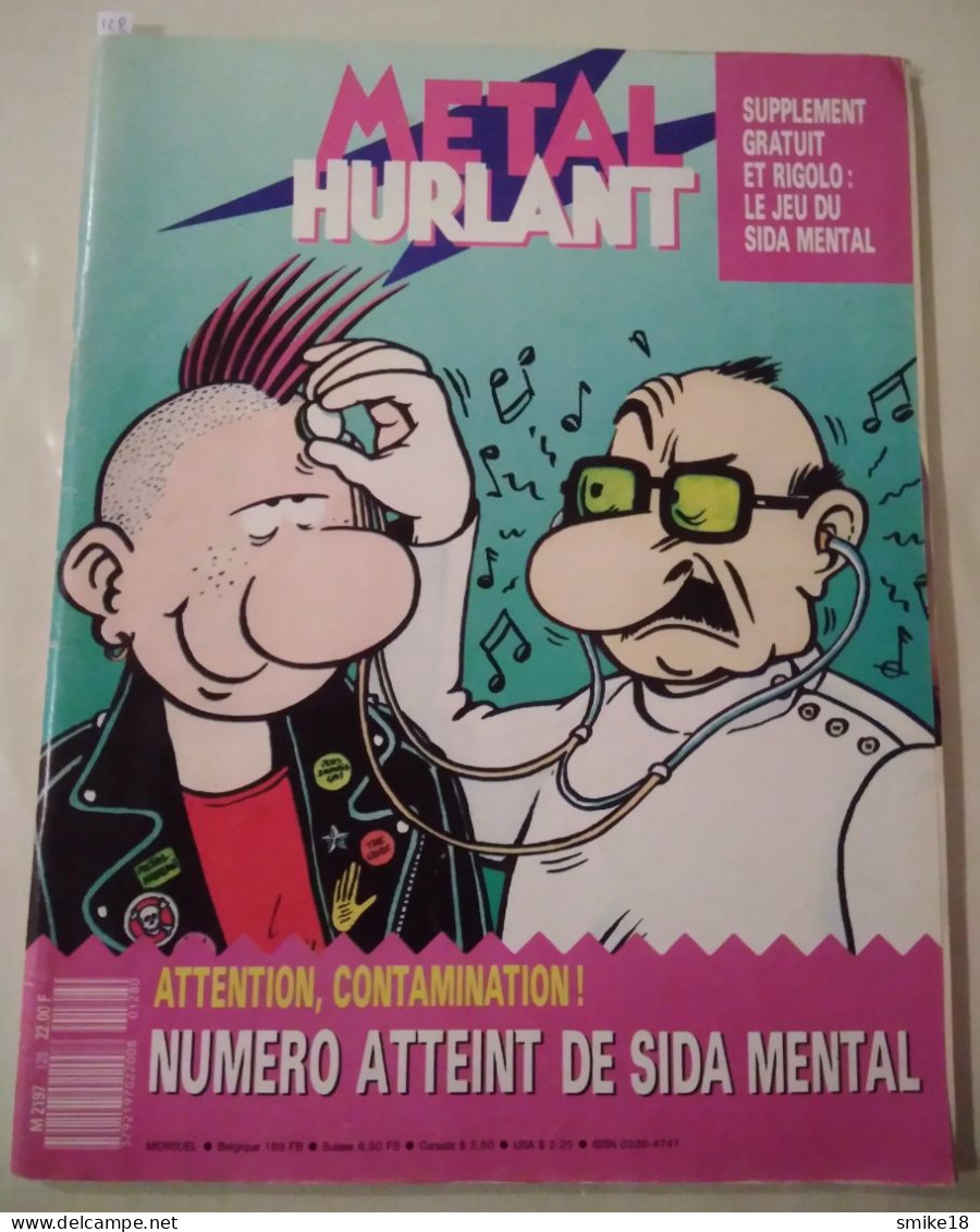 Metal Hurlant N°128 Numéro Atteint De Sida Mental - Les Humanoïdes Associés - Février 1987 - - Métal Hurlant