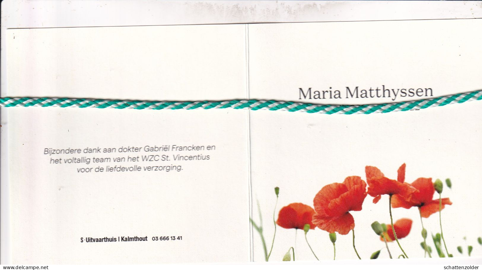 Maria Matthyssen-Francken, Kalmthout 1922, 2022. Honderdjarige. Foto - Todesanzeige
