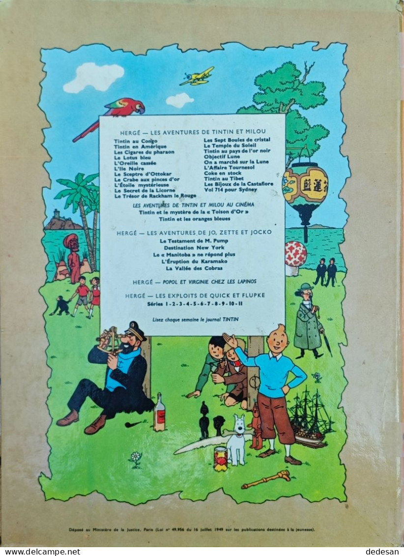 Tintin Les Sept Boules De Cristal 1966 B38Bis - Hergé