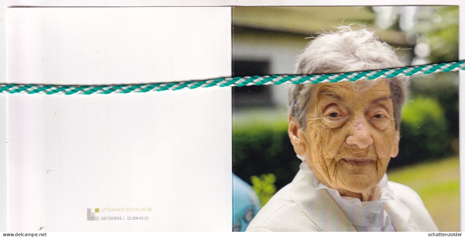 Stephanie Hendrickx-Simonts, Schilde 1922, Zoersel 2022. Honderdjarige. Foto - Obituary Notices