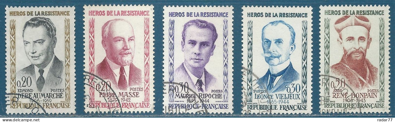 N°1248 à 1252 Héros De La Résistance Oblitéré - Used Stamps
