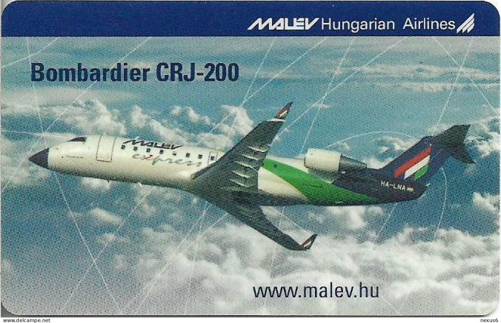 Hungary - Matáv - Barangolo MALÉV II - MALÉV Bombardier CRJ-200, 12.2003, Remote Mem. 400Ft, 3.200ex, Used - Hongrie