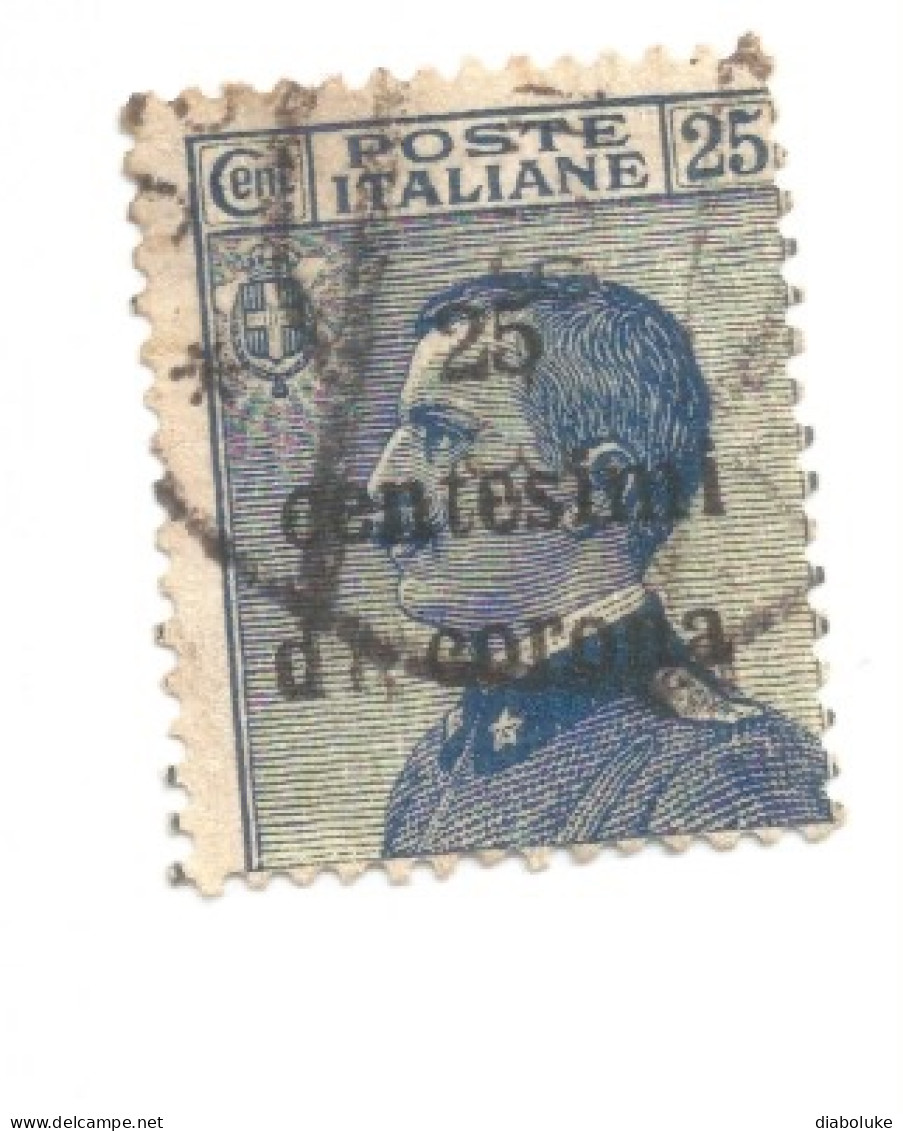 (COLONIE E POSSEDIMENTI) 1919, TRENTO E TRIESTE, SOVRASTAMPATI, 25c - Francobollo Usato (CAT. SASSONE N.6) - Trentin & Trieste