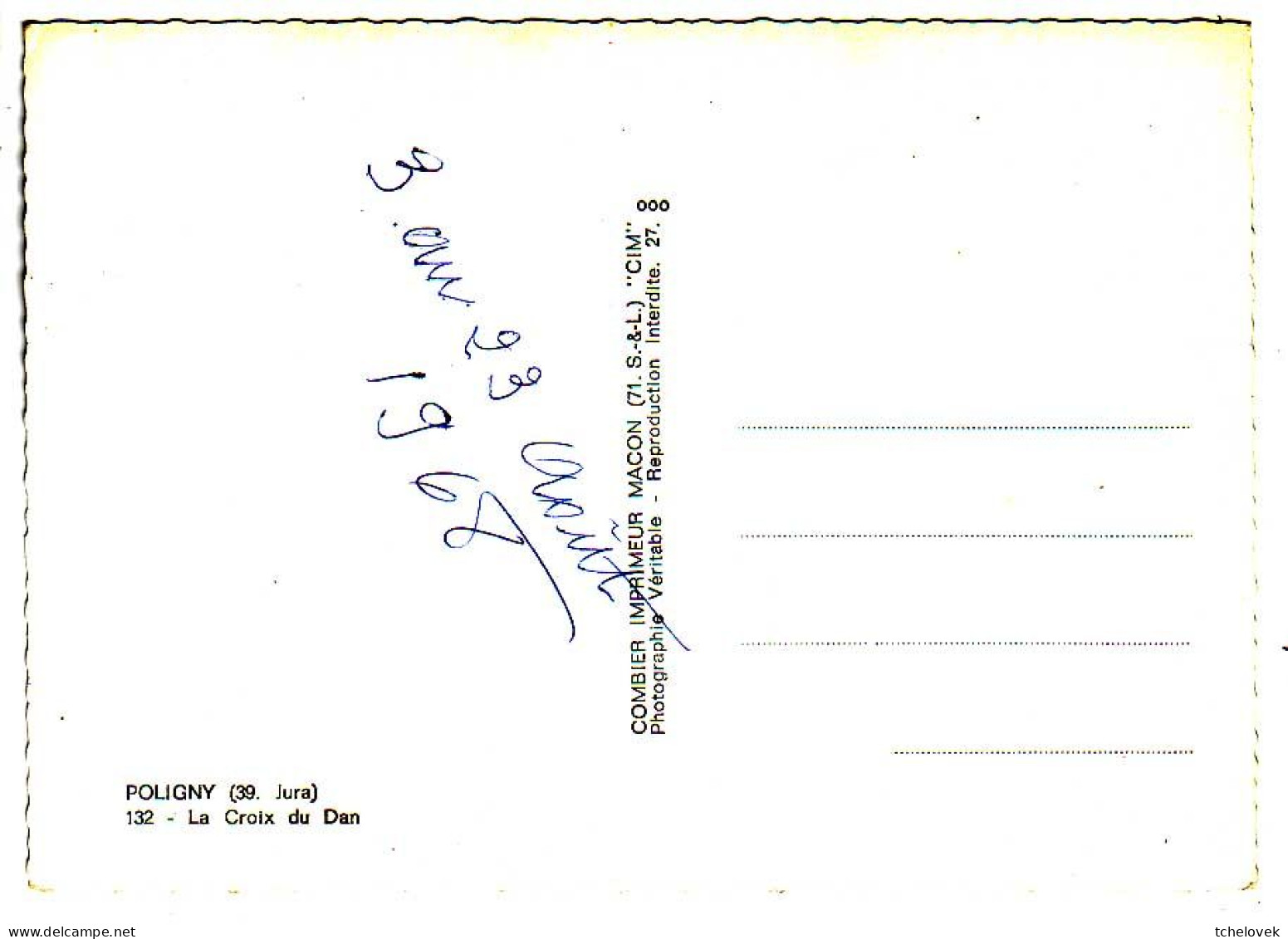 (39) Poligny. Combier. 132 La Croix Du Dan 1968 - Poligny