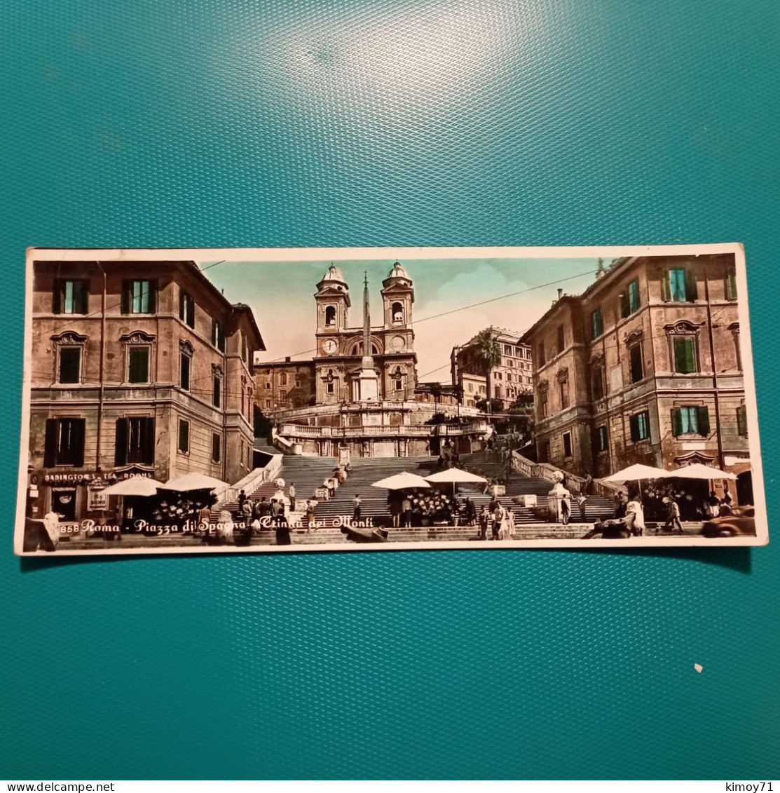 Cartolina Roma - Piazza Di Spagna - Trinità Dei Monti. Viaggiata 1957 - Andere & Zonder Classificatie
