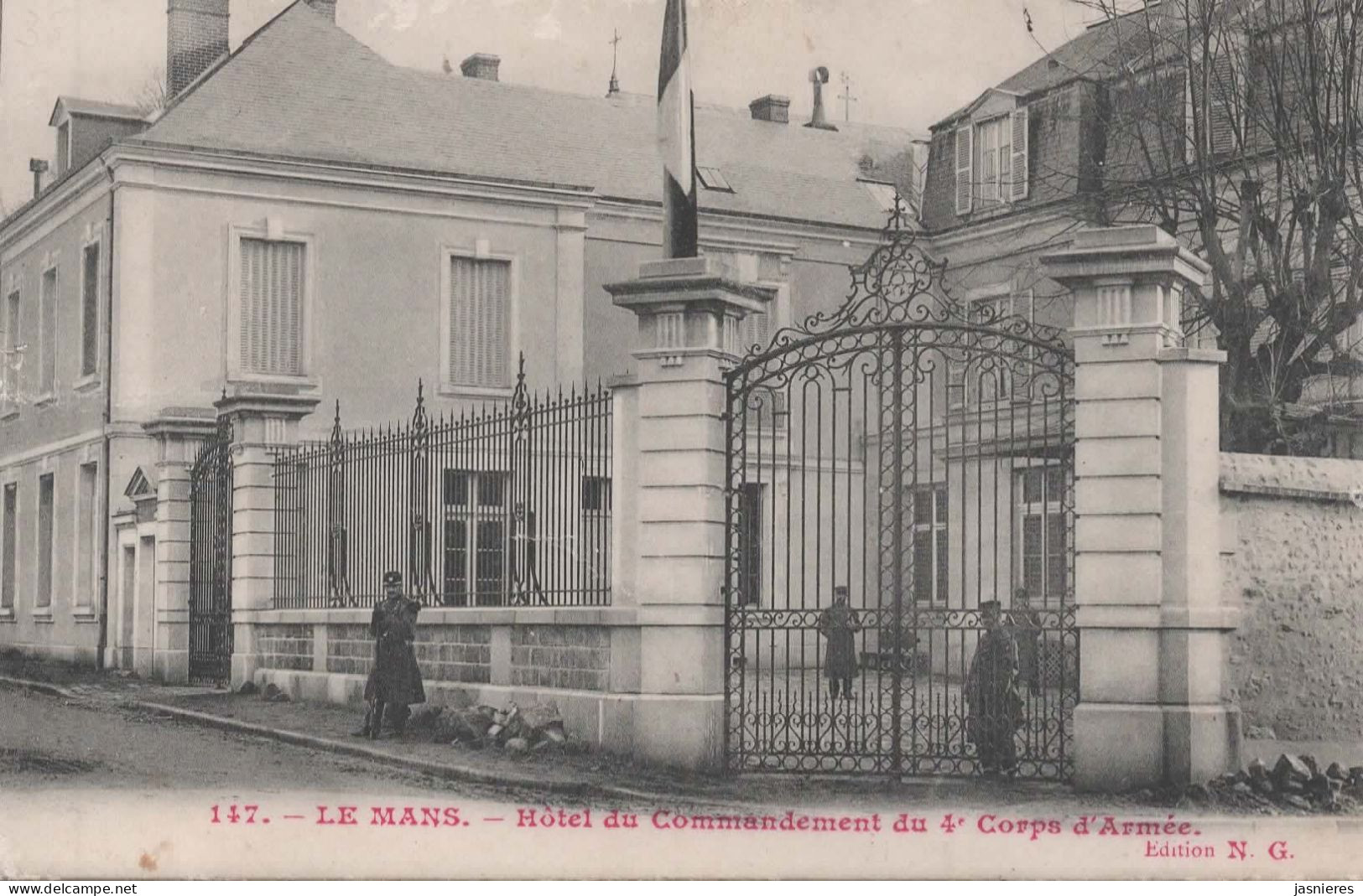 CPA  LE MANS - Militaire - Hôtel Du Commandement Du 4eme Corps D'Armée - Le Mans