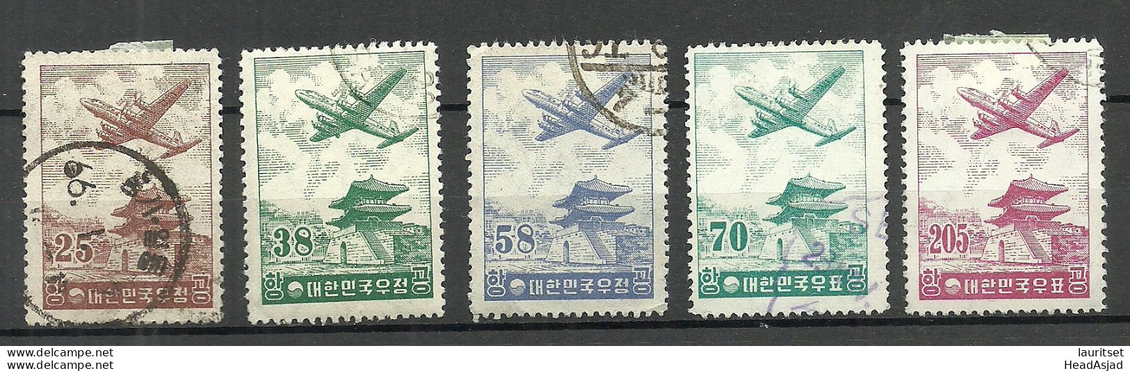 South Korea 1954/1957 Michel 173 & 175 - 176 & 240 & 242 O Air Planes Flugzeuge Air Mail Flugpost - Corée Du Sud