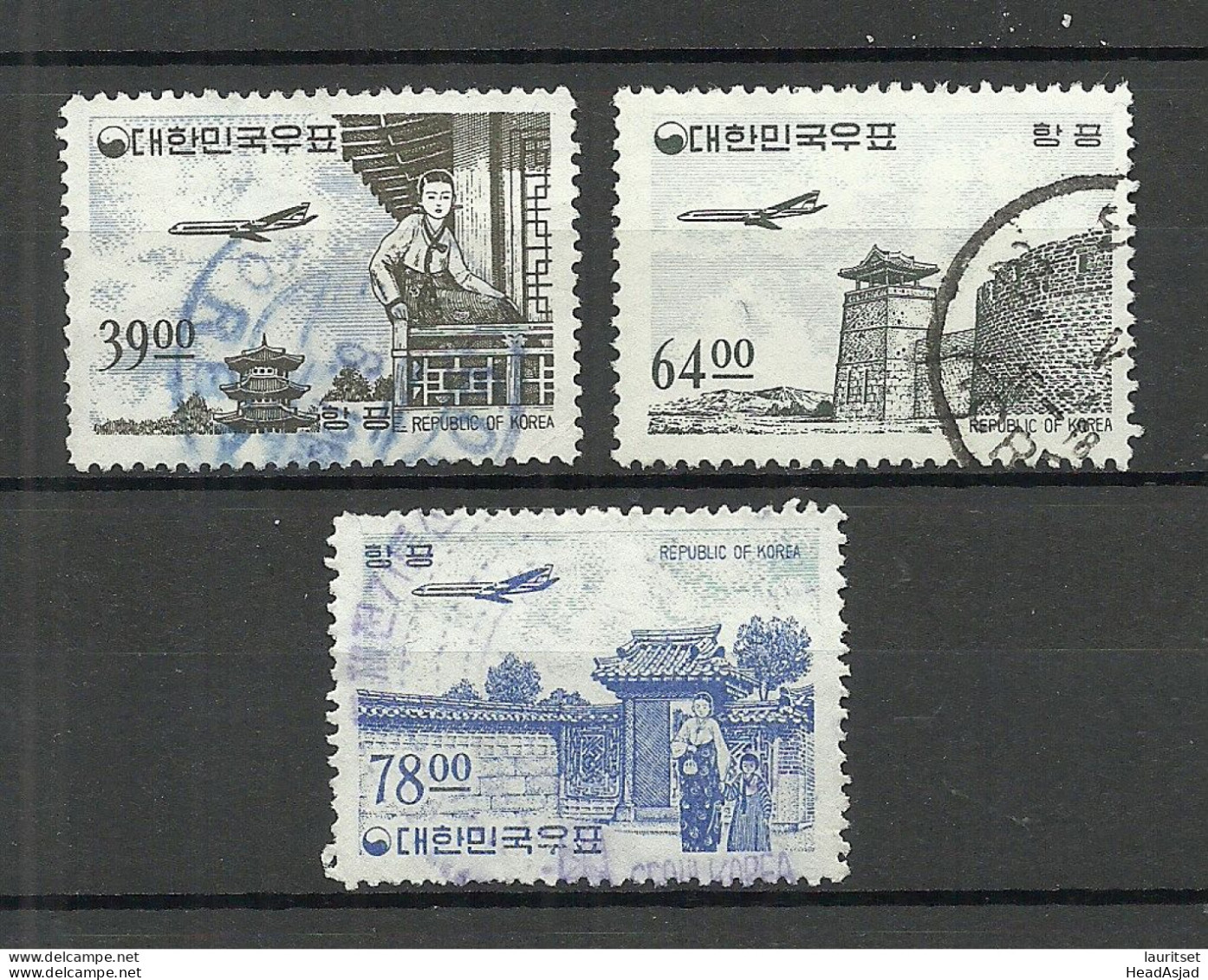 South Korea 1964 Michel 467 - 469 O Air Planes Flugzeuge Air Mail Flugpost - Korea (Zuid)