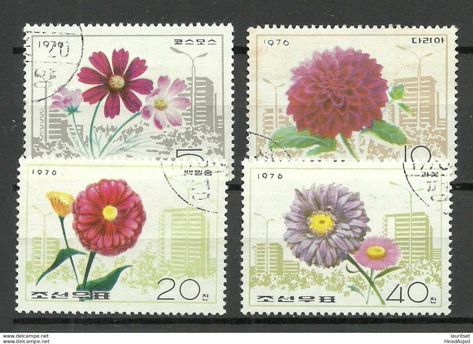 NORDKOREA North Korea 1976 Michel 1479 - 1482 O Flowers Blumen - Corée Du Nord