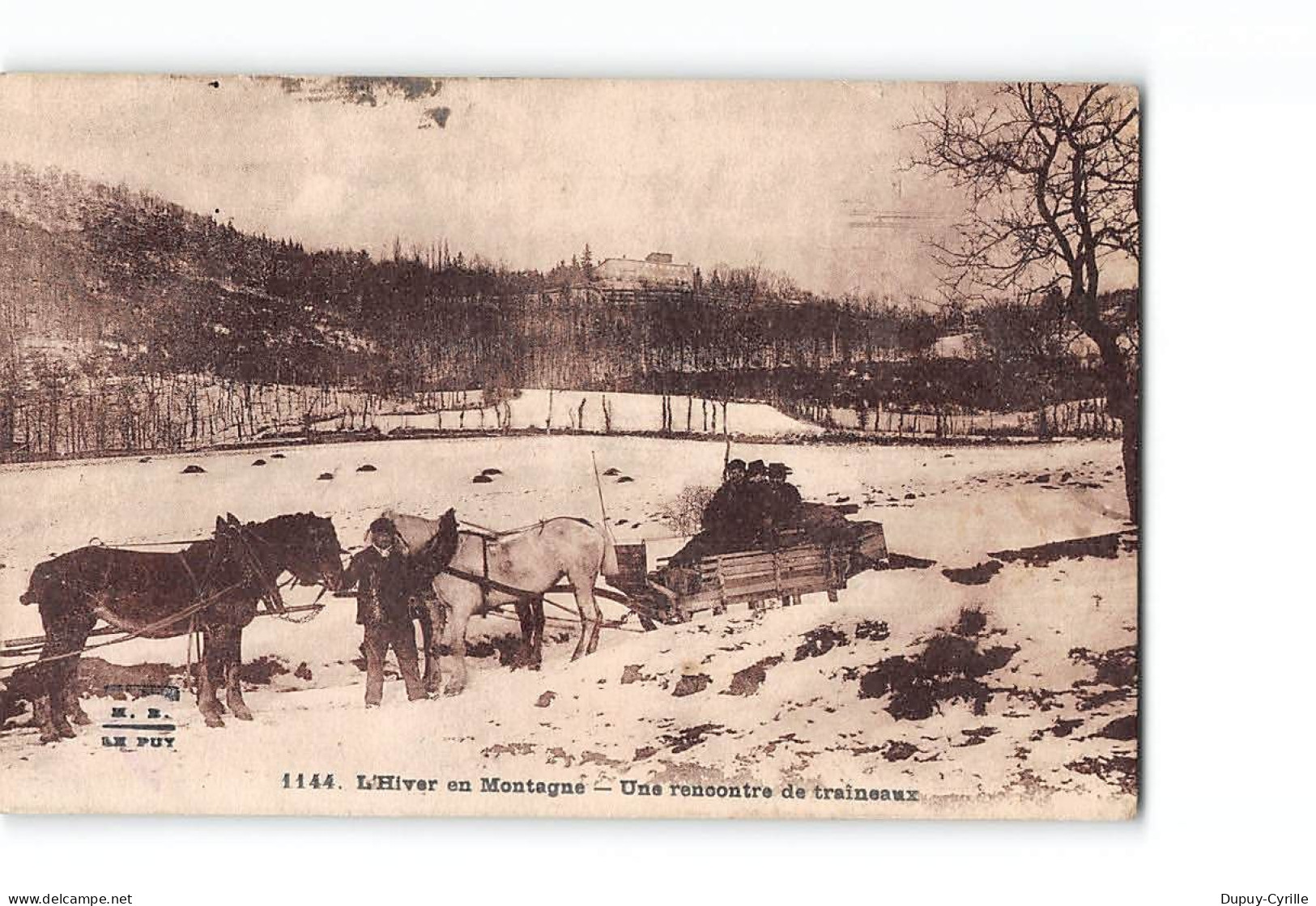 L'Hiver En Montagne - Une Rencontre De Traîneaux - Très Bon état - Other & Unclassified