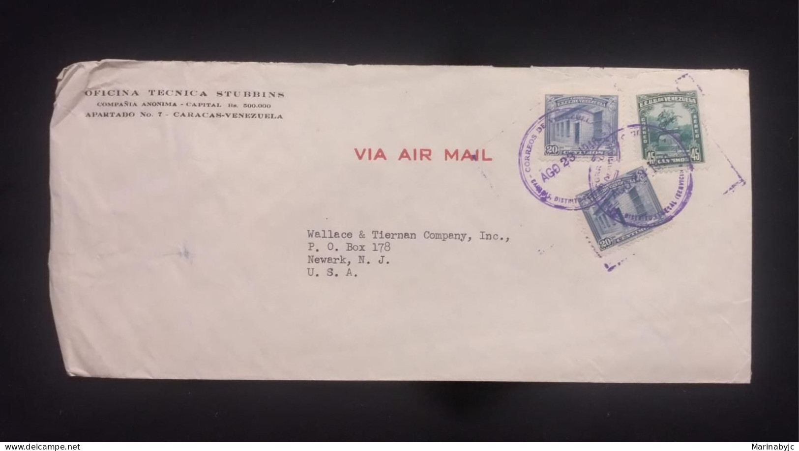 C) 1946. VENEZUELA. AIRMAIL ENVELOPE SENT TO USA. MULTIPLE STAMPS. 2ND CHOICE - Autres - Amérique