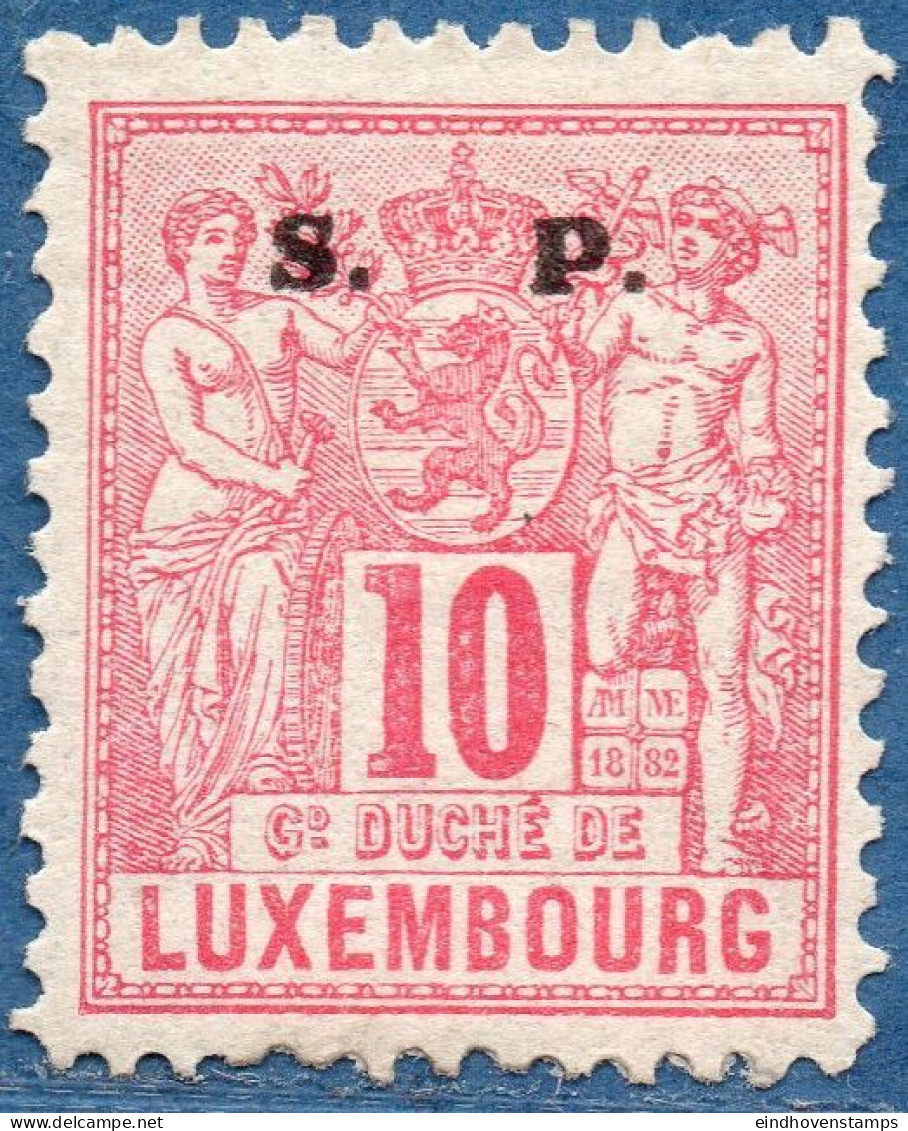 Luxemburg Service 1882 10 C S.P. Overprint (perforated 12½:12 MH - Service