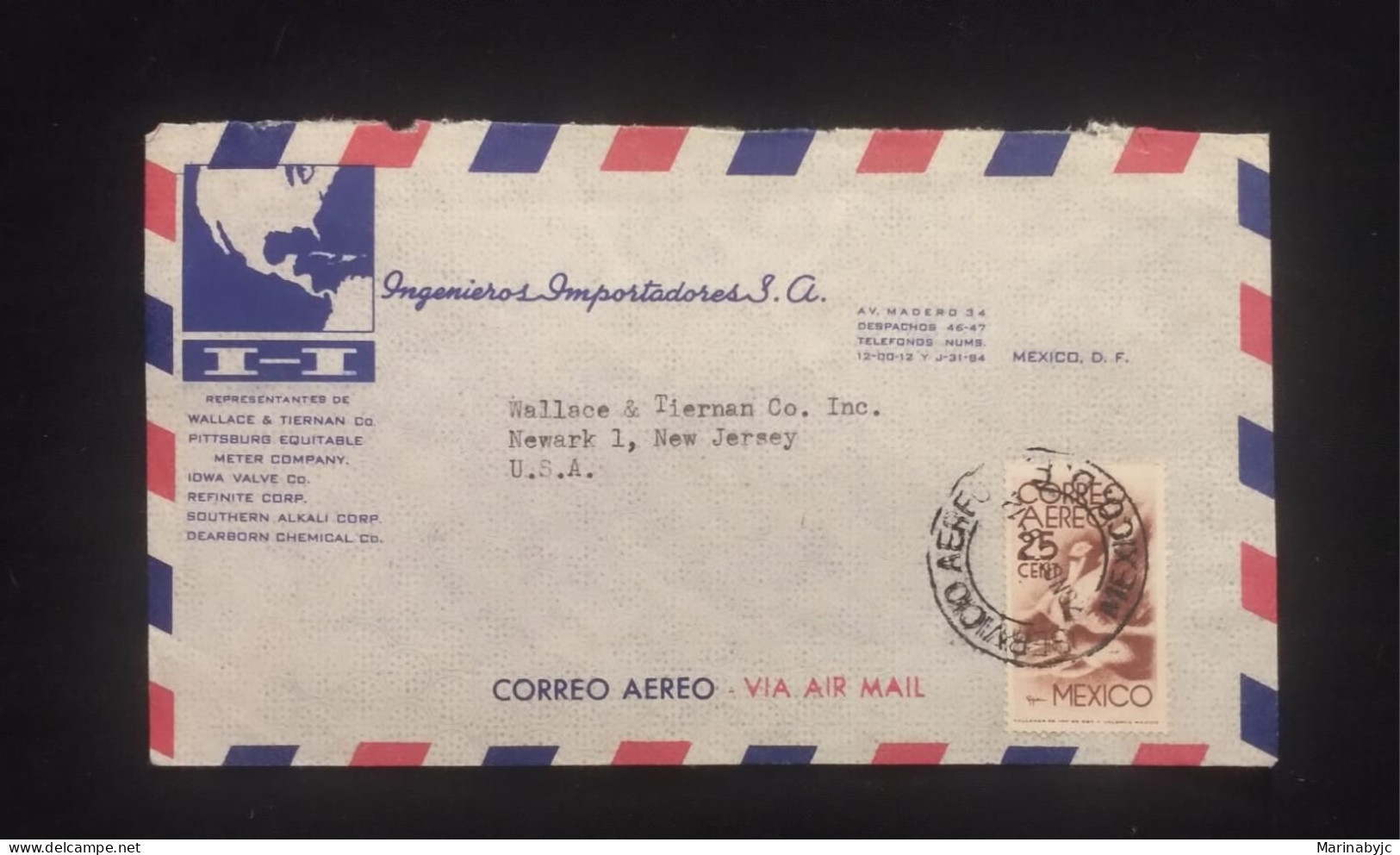 C) 1946. MEXICO. AIRMAIL ENVELOPE SENT TO USA. 2ND CHOICE - America (Other)